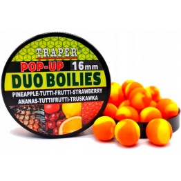 Бойлы Traper Duo Boilies Pop-up 16 мм/40 г Ananas/Tutti-Frutti/Truskawka (Ананас/Тутти-фрутти/Клубника)